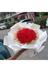 52 Roses Flowers Bouquet & Led Light Everlasting Soap Roses