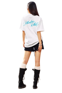 MEDM x STK Embroidered Letter Print Tee