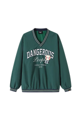 Dangerous People V neck Baseball Long Sleeve Tee