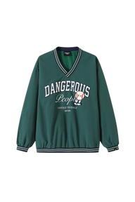 Dangerous People V neck Baseball Long Sleeve Tee