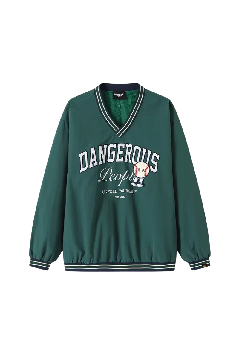 Dangerous People V neck Baseball Long Sleeve Tee