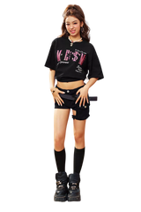 MEDM x STK Embroidered Letter Print Tee