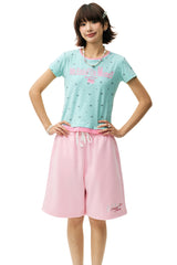 MEDM Fake Two-piece Star Polka Dot Women Tee