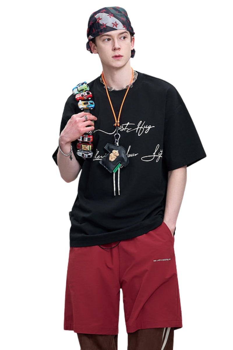 BJHG Unisex Vintage Cotton Tee Summer American Casual Couple Top