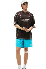 MEDM Contrast Stitch Star Print Quick Dry Sports Tee