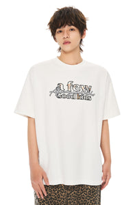 AFGK | Leopard Lace Patch Embroidered Tee, Unisex Summer Cotton T-Shirt