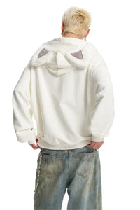 Dangerouspeople｜Double Zip Furry Ear Hoodie Streetwear