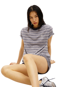 Masonprince Linen-Cotton Striped T-Shirt