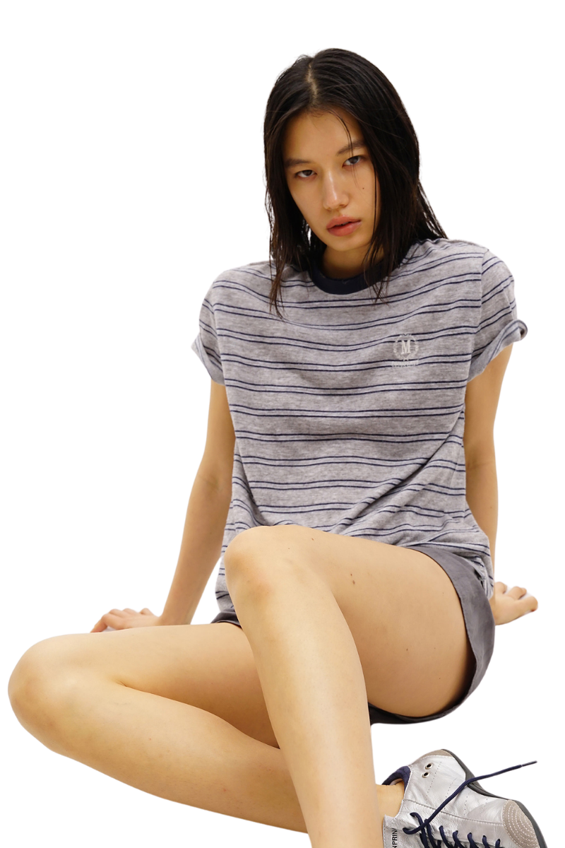 Masonprince Linen-Cotton Striped T-Shirt