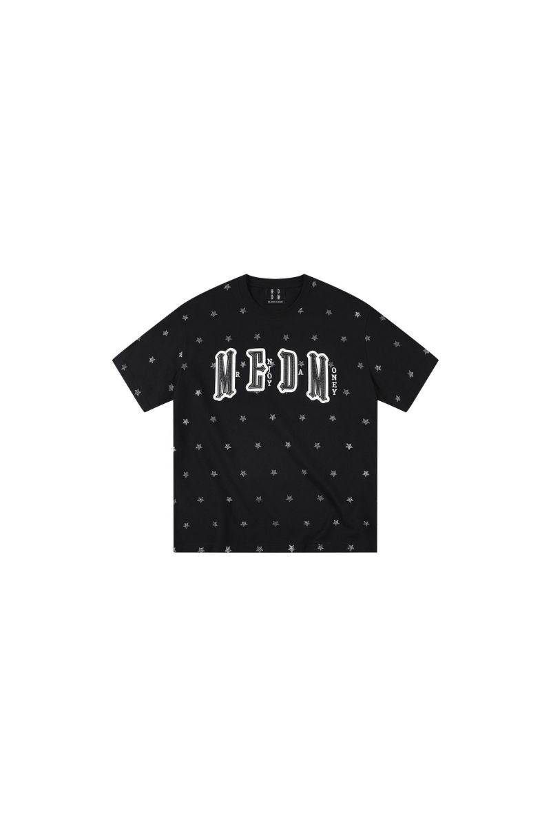MEDM Glitter Star Double-Layer Short-Sleeve Top