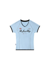 BJHG｜Retro Contrast Fitted Short Sleeve T‑Shirt, Women's