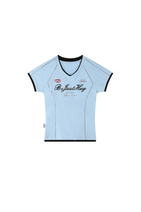 BJHG｜Retro Contrast Fitted Short Sleeve T‑Shirt, Women's