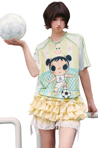 MEDM x YUY Yu Collab Big Print Embroidery Casual Jersey Tee