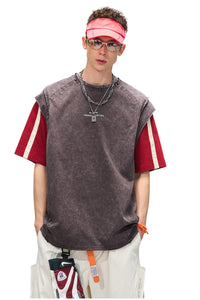 BJHG｜American Vintage Knit Tank Top, Men's Loose Fit