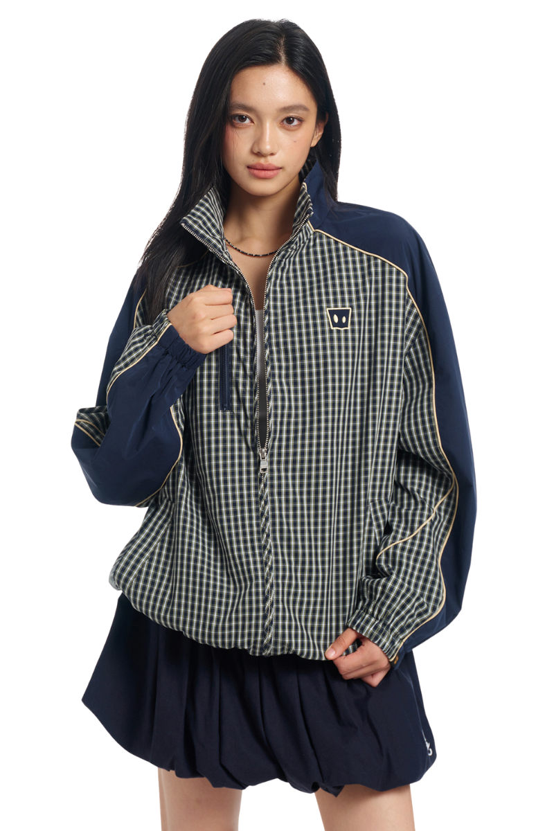 Dangerouspeople | Vintage Plaid Patchwork Contrast Jacket