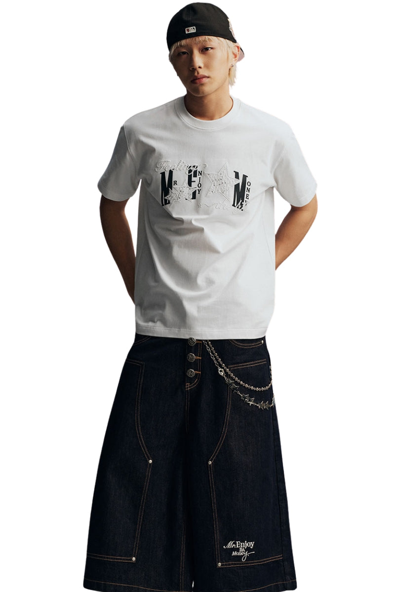 MEDM Star Patch Print Cotton Couple Tee