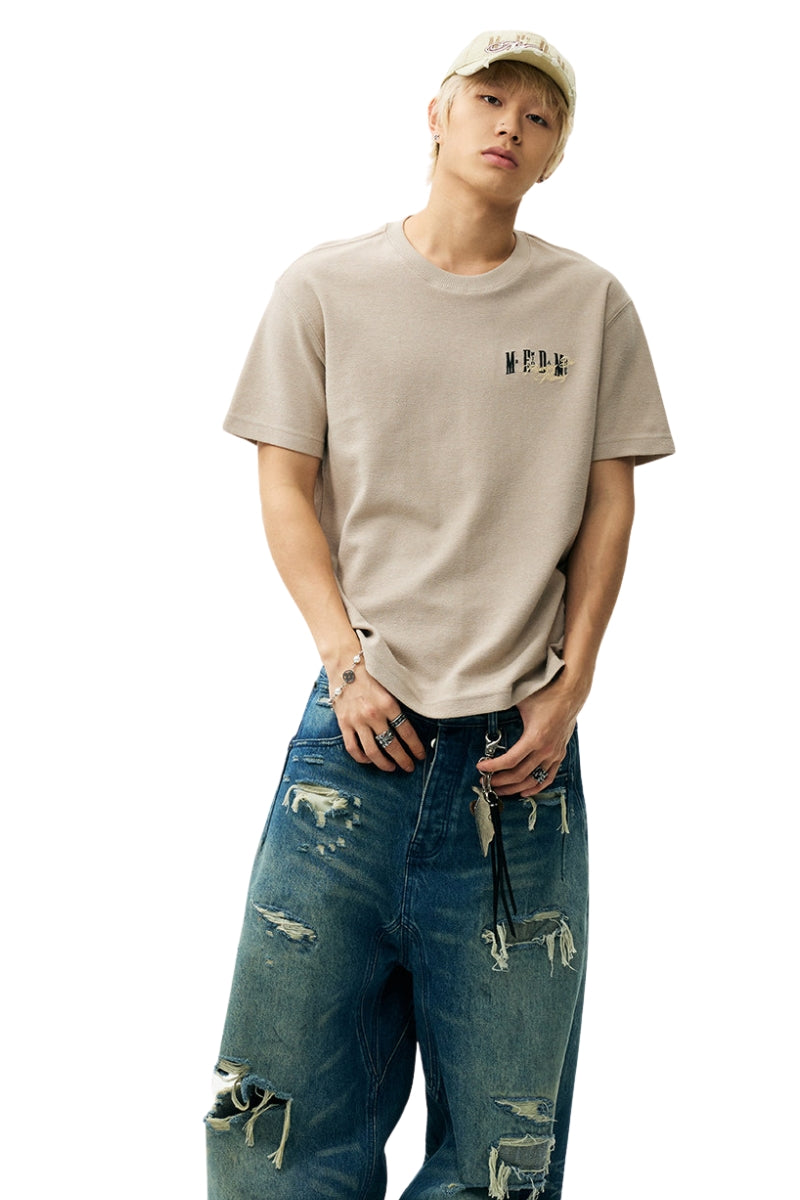 MEDM Heavyweight Embroidered Logo Crew Neck Tee