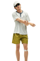 MEDM Contrast Curve Henley Neck Quick Dry Tee