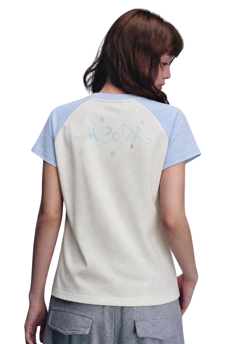 MEDM x Iria Mailbox Guardian Dog Print Women Raglan Tee
