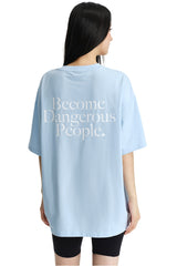 DangerousPeople DSP Letter Print Pocket Loose‑Fit Crew Neck Tee