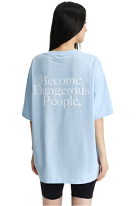 DangerousPeople DSP Letter Print Pocket Loose‑Fit Crew Neck Tee