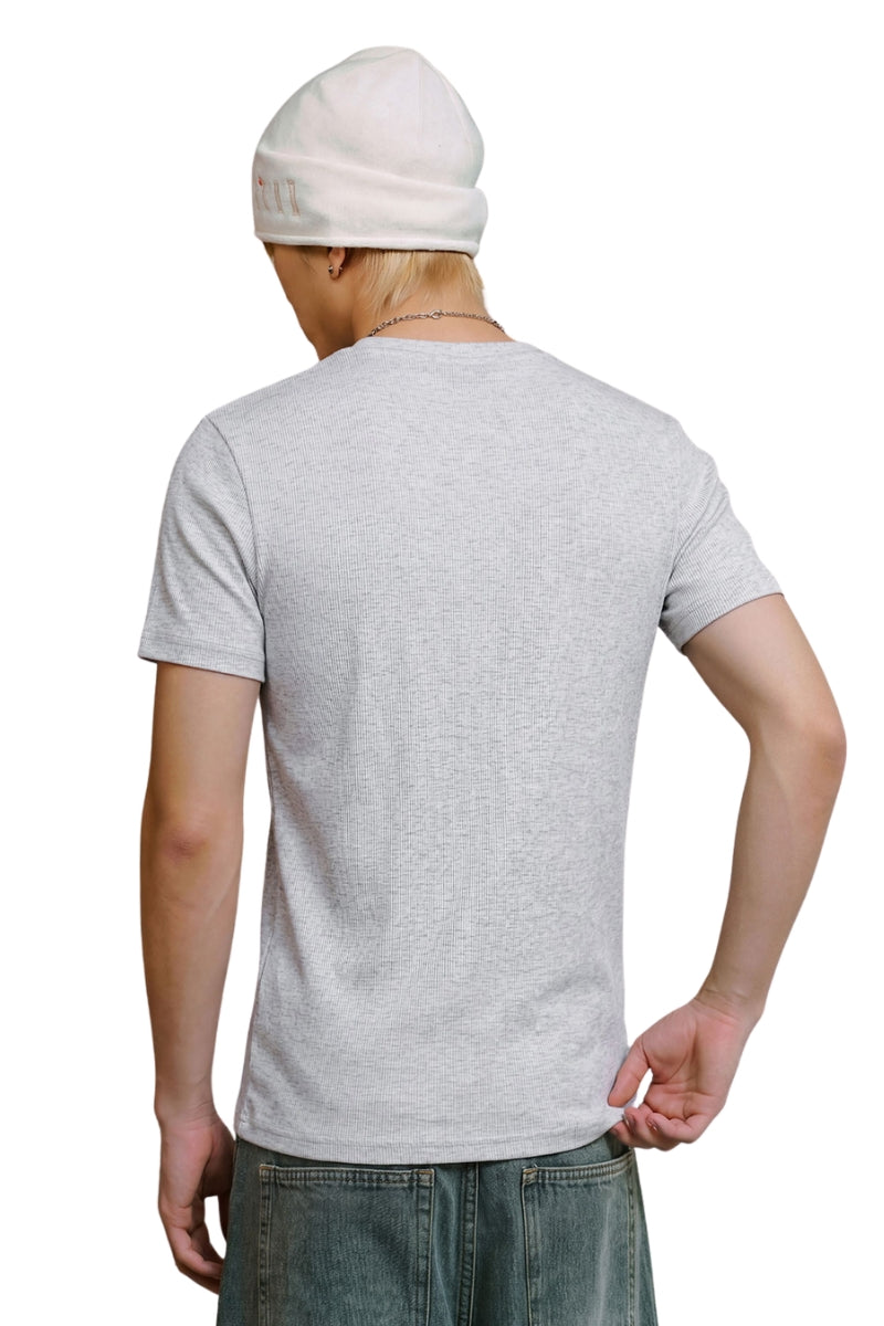 MEDM Letter Embroidery Heavyweight Basic Streetwear Tee