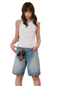 MEDM Dopamine Color 3D Embroidery Women Racerback Tank