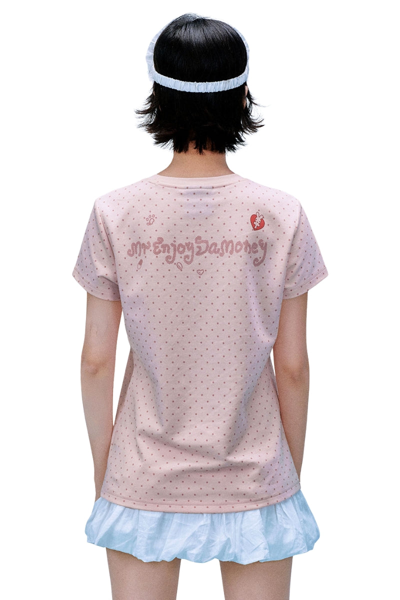 MEDM × Niaoyiyi | Nap Cartoon Polka Dot Slim Women Tee