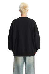 Dangerouspeople｜Velcro Patch Print Couple Drop Shoulder Sweatshirt