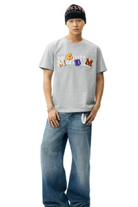 MEDM Double Color Embroidery Letter Unisex T-Shirt