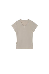 BJHG｜Stretchy V‑Neck Fitted Short Sleeve T‑Shirt, Women's