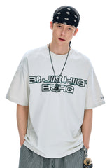 BJHG Summer Loose Couple T‑Shirt American Street Style Letter Print Short Sleeve Top