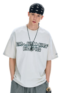 BJHG Summer Loose Couple T‑Shirt American Street Style Letter Print Short Sleeve Top