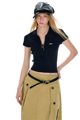BJHG Women's Hot‑Girl V‑Neck Slim Tee