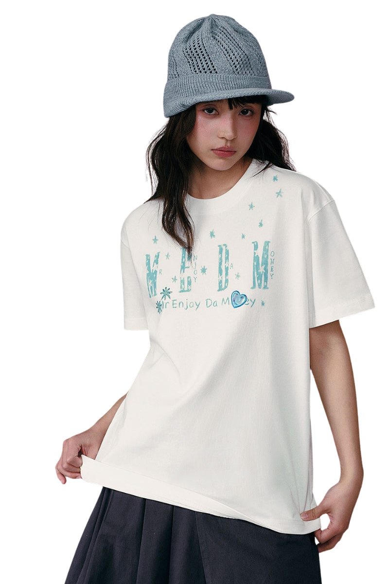 MEDM x NEWMASUS Snowflake Letter Couple Tee