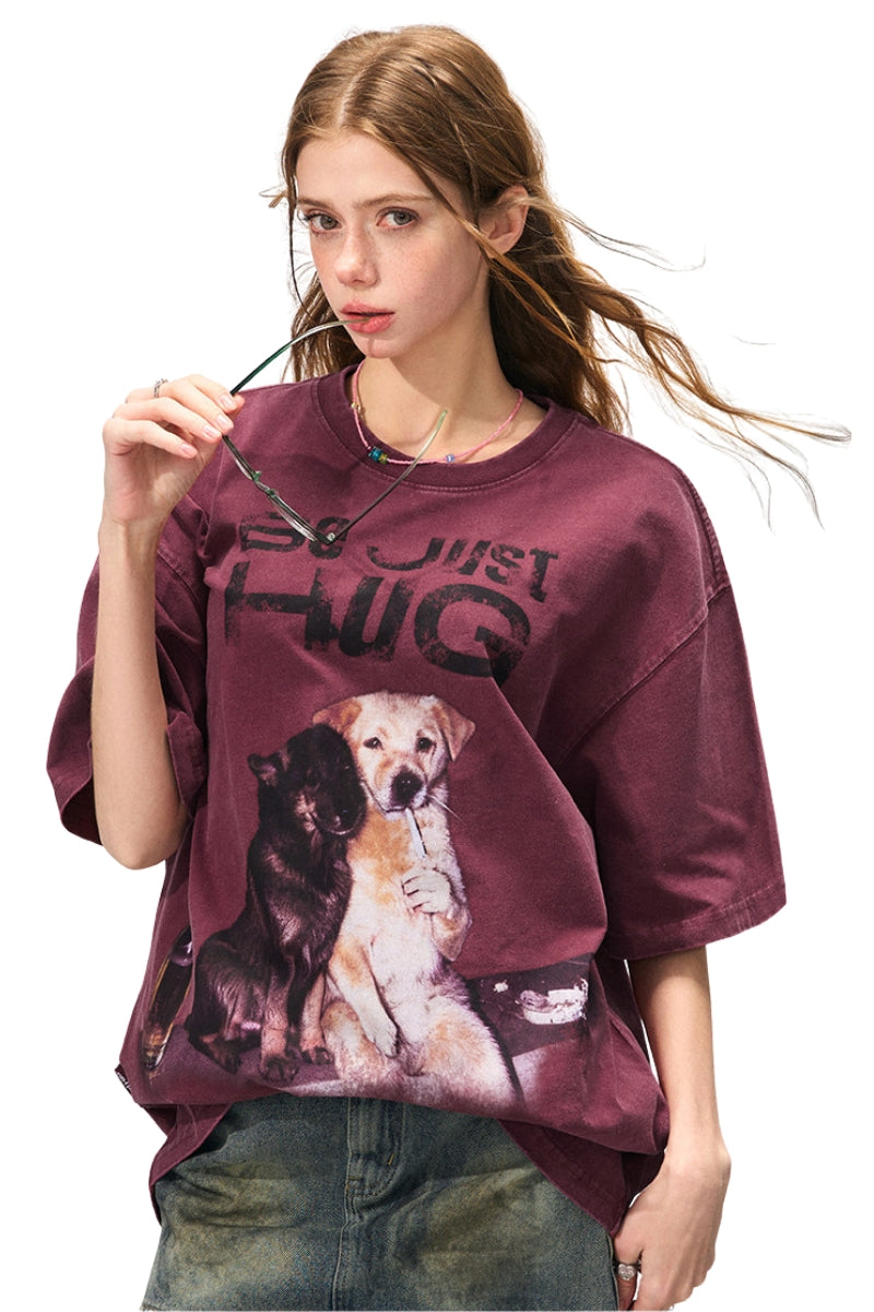 BJHG Funny Dog Loose T-Shirt | American Summer Unisex Tee