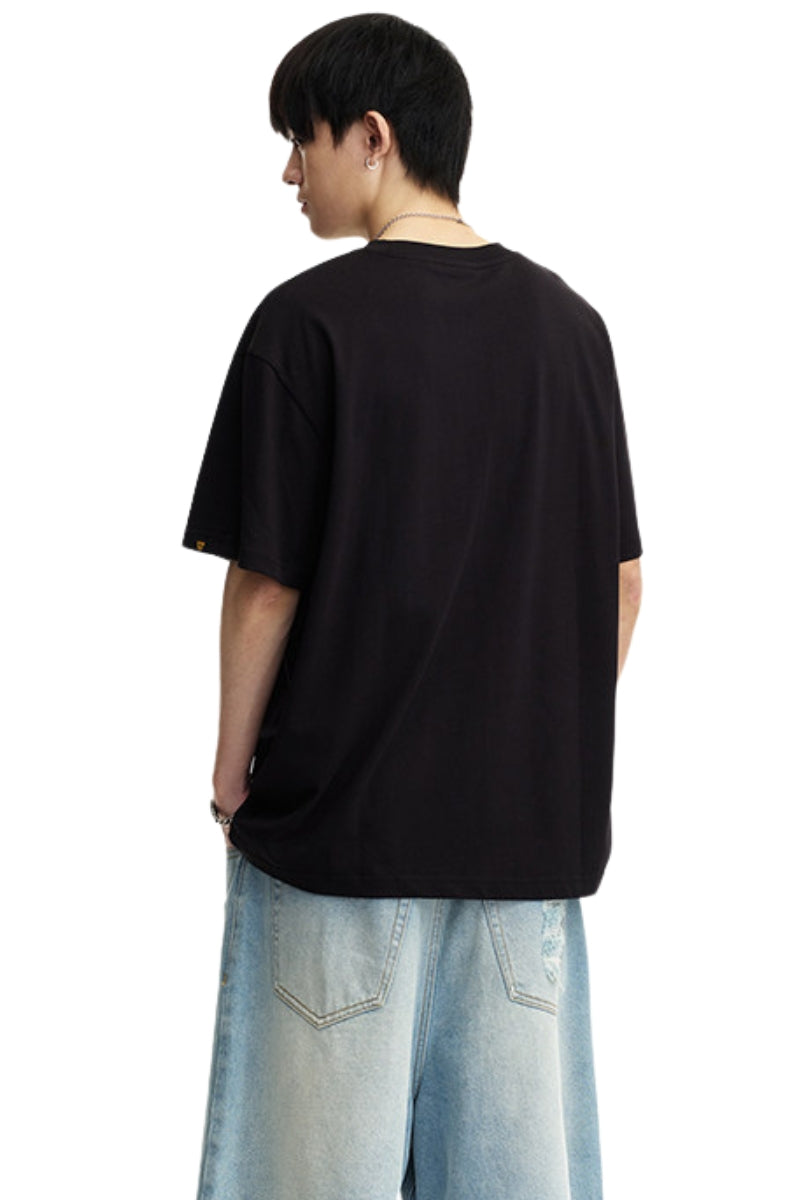 Dangerouspeople DSP Dog Patch Embroidered Loose Short Sleeve Tee