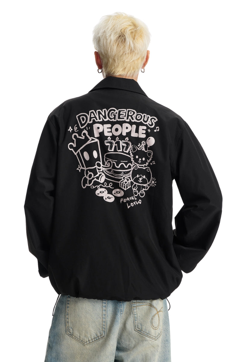 Dangerouspeople｜Cartoon Print Coach Jacket Casual Outerwear