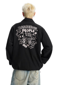 Dangerouspeople｜Cartoon Print Coach Jacket Casual Outerwear