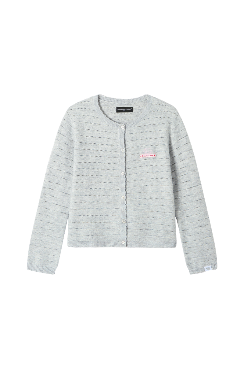 Dangerouspeople | Hollow Jacquard Knit Cardigan