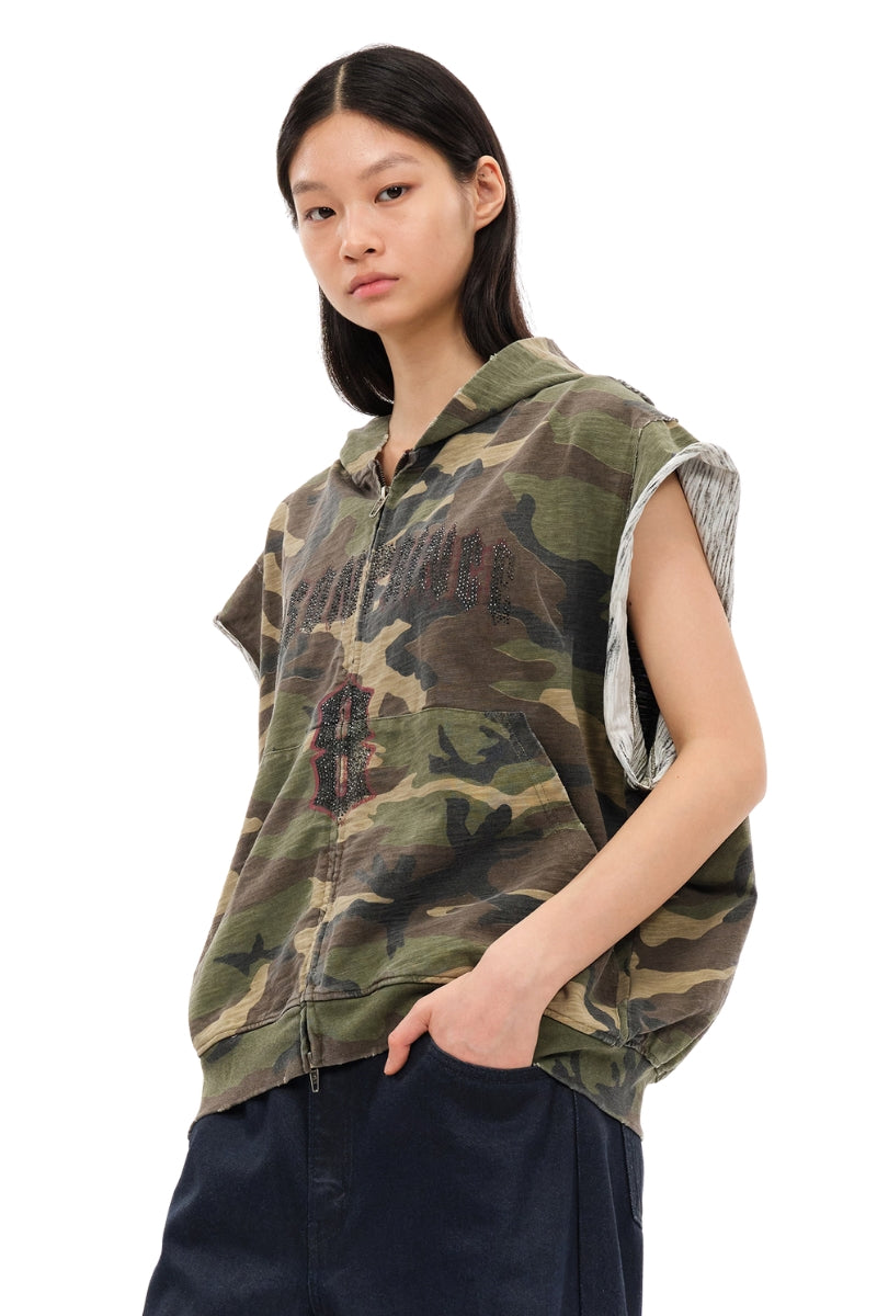 MASONPRINCE Slub Cotton Camo Vest & Capri Pants