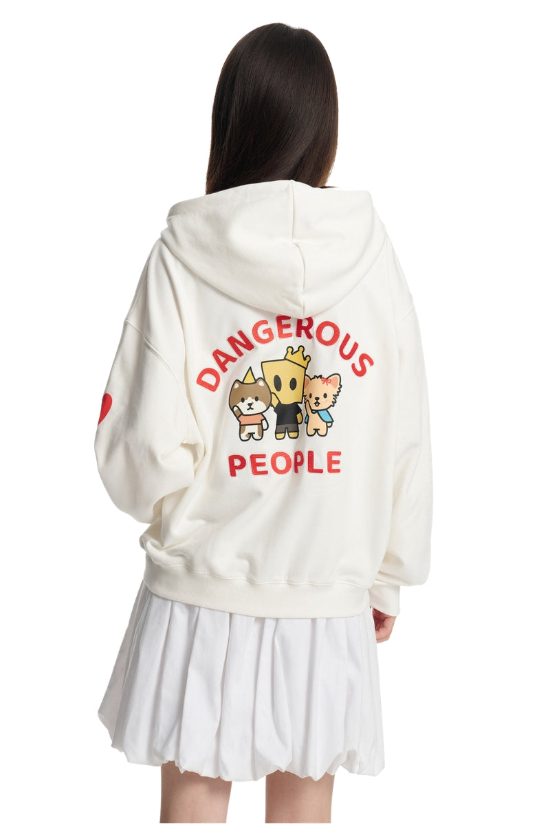 Dangerouspeople｜Zip Up Hoodie Drop Shoulder Streetwear