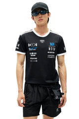 MEDM Racing Logo Print Crew Neck T-Shirt