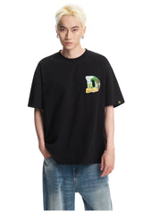 DangerousPeople DSP｜Fun Animal Paradise Graphic Oversized Drop‑Shoulder Quick‑Dry Lightweight T‑Shirt