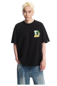 DangerousPeople DSP｜Fun Animal Paradise Graphic Oversized Drop‑Shoulder Quick‑Dry Lightweight T‑Shirt