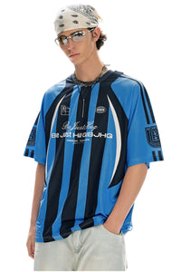 BJHG City Traverse Series Jersey Stripe T‑Shirt Men Summer Breathable Sports Top