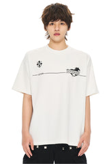 AFGK | Horse Logo Tee, American Streetwear Unisex Loose T-Shirt