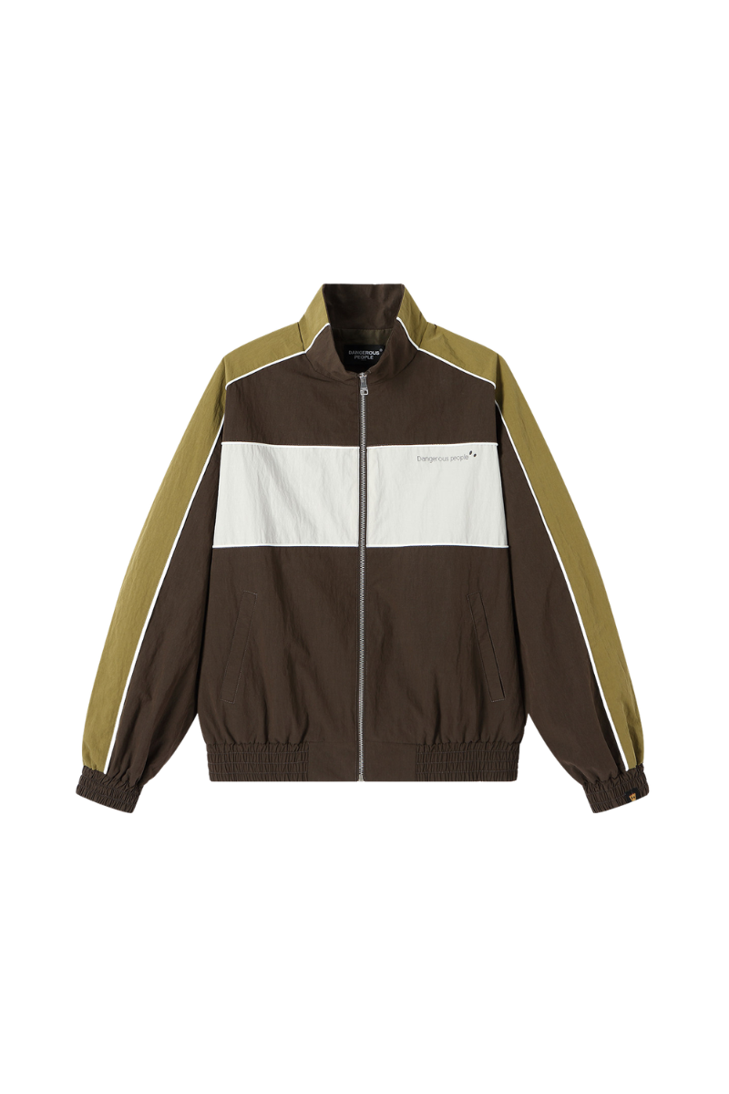 Dangerouspeople | Color Block Letter Zip Jacket
