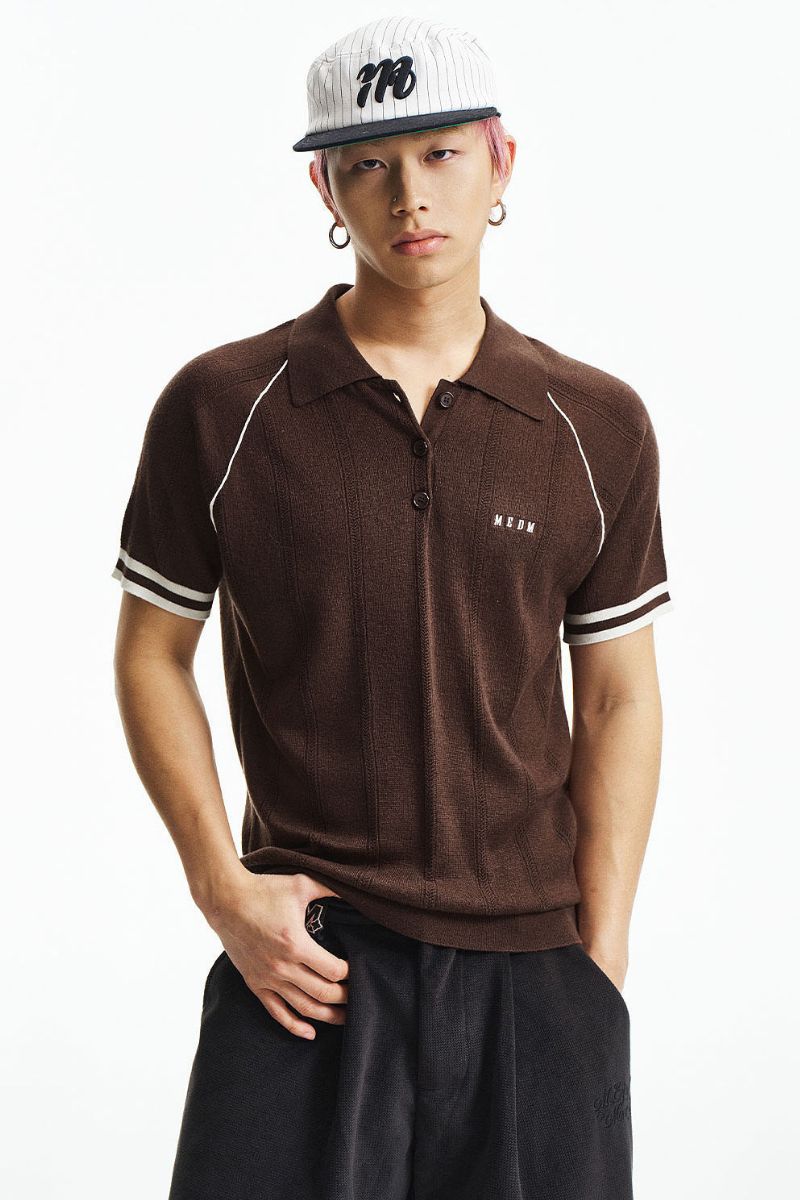 MEDM Jacquard Small LOGO Color MosaicShort Sleeve POLO