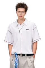 BJHG Summer Men Retro Waffle Knit Polo Shirt Quick‑Dry American Daily Wear Top